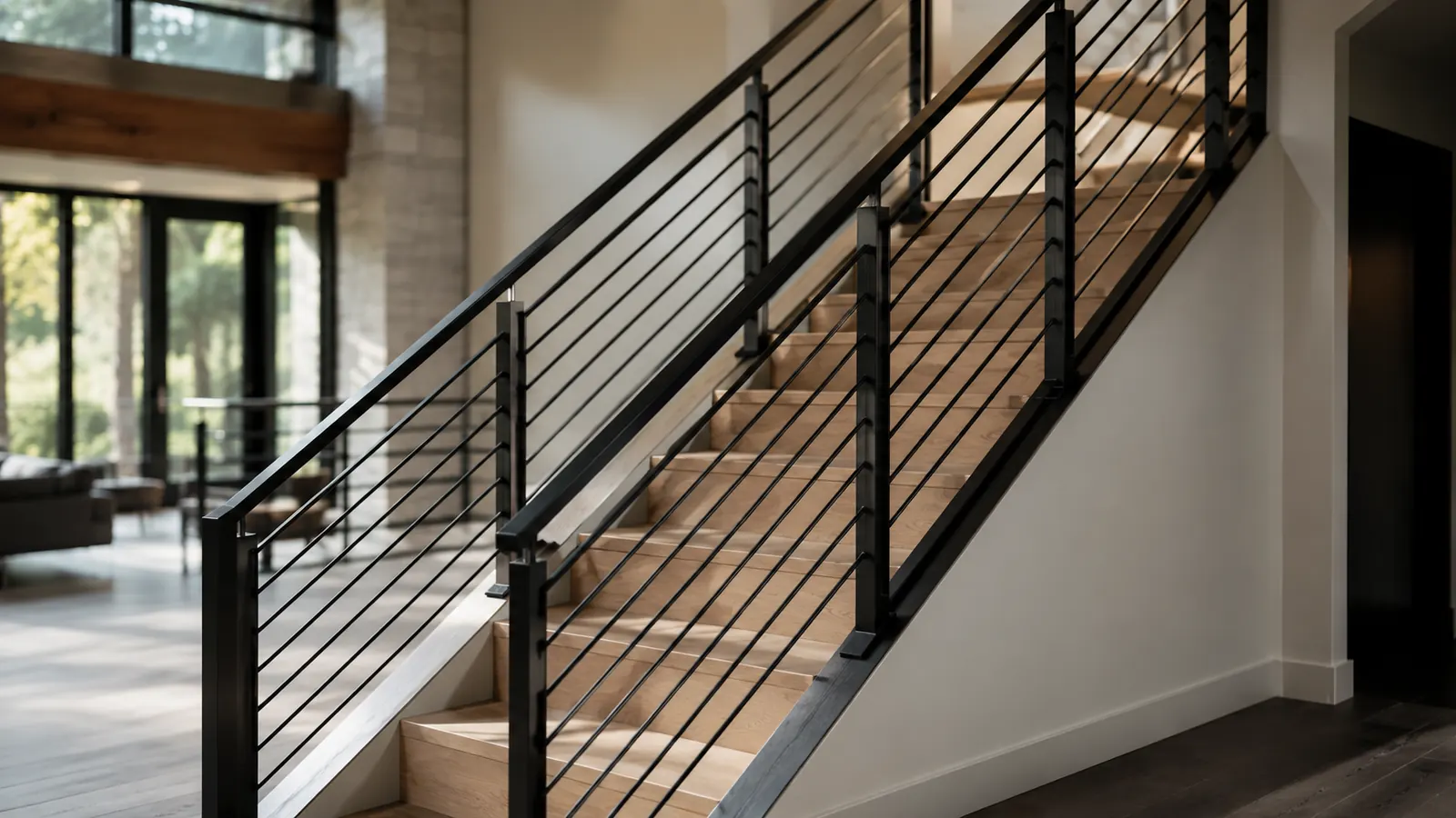 Rampe d’escalier métallique au design épuré